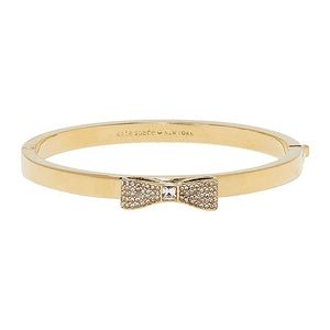 NEW Kate Spade Pave Bow Bangle Bracelet in Gold